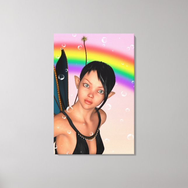 Fairy under Rainbow Canvas Print (Front)