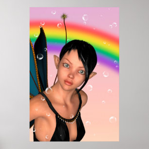 Fairy under Rainbow Poster
