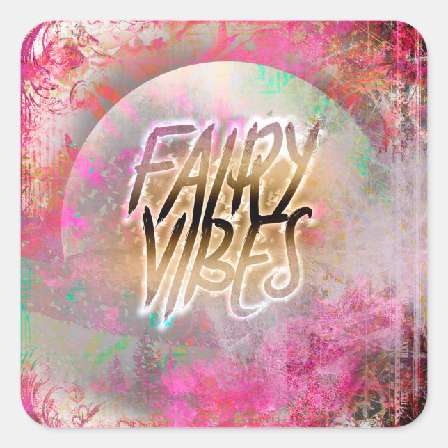 Fairy Vibes Square Sticker (Front)