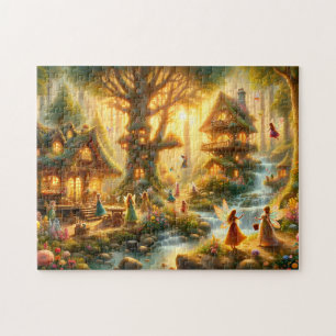 Fairy Village Magical Fairy Homes Waterfall Jigsaw Puzzle