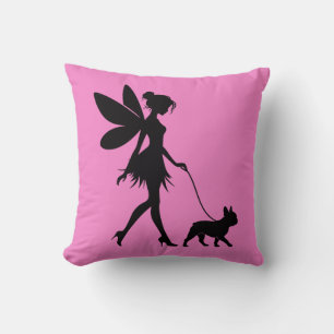 Fairy Walking French Bulldog Cushion