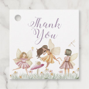Fairy wildflower birthday favour tags