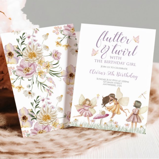 Fairy wildflower birthday invitation (Creator Uploaded)
