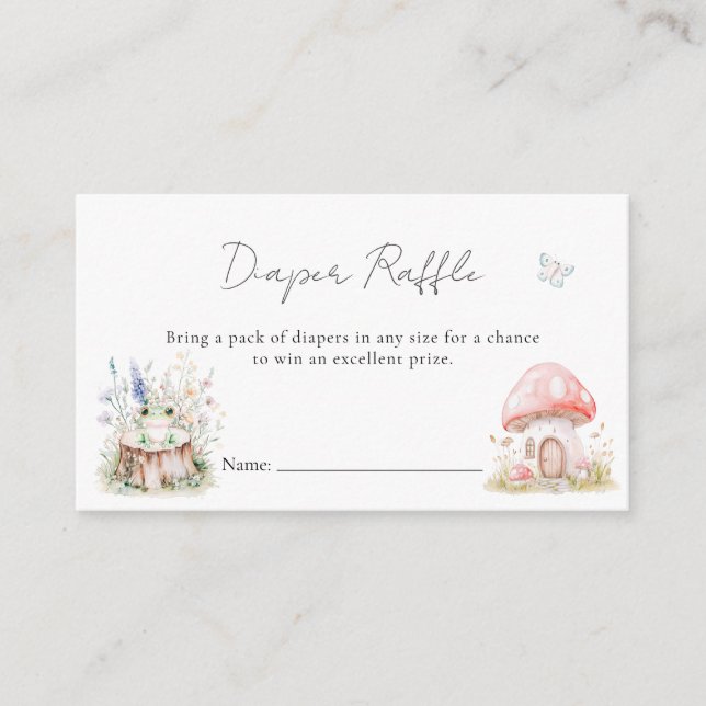 Fairy Wildflower Enchanted Whimsical Baby Shower  Enclosure Card (Front)