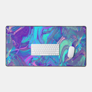 fairy wing artglass - blues and purples : desk mat