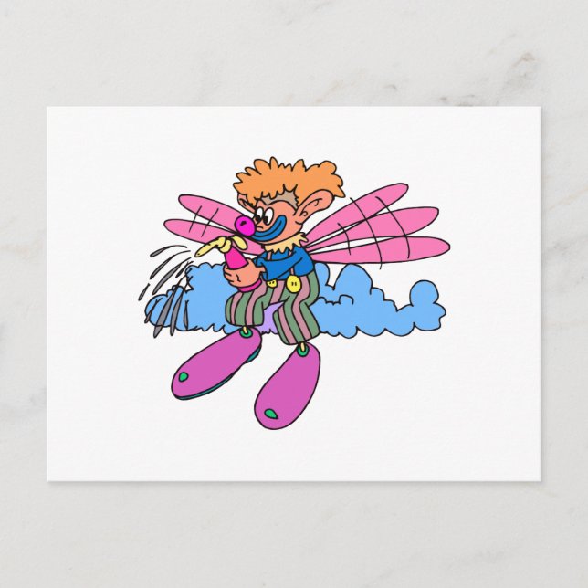 fairy wing clown postcard (Front)