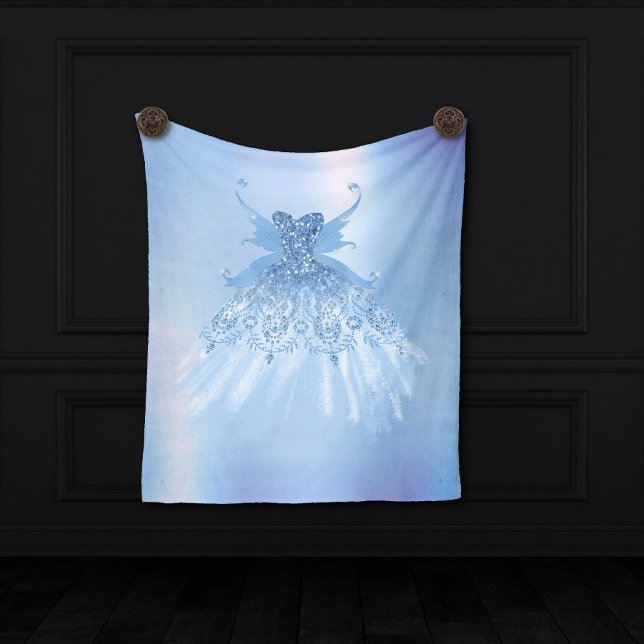 Fairy Wing Ice Gown | Frost Blue Iridescent Sheen Fleece Blanket (Creator Uploaded)
