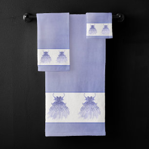 Fairy Wing Lavender Gown Purple Iridescent Sheen Bath Towel Set