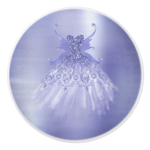 Fairy Wing Lavender Gown   Purple Iridescent Sheen Ceramic Knob