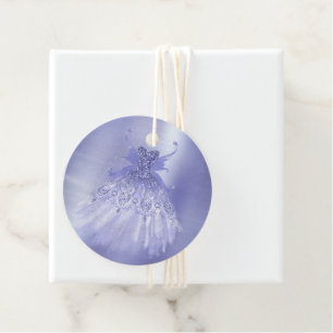 Fairy Wing Lavender Gown   Purple Iridescent Sheen Favour Tags