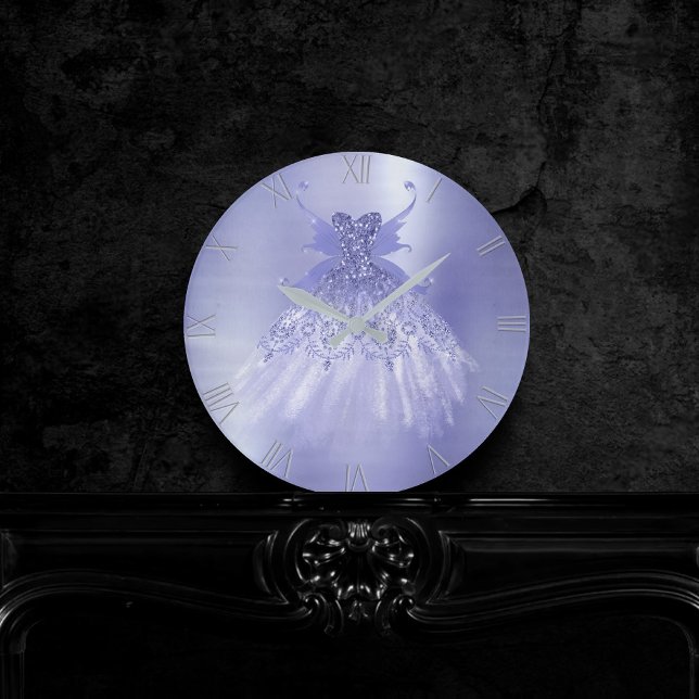 Fairy Wing Lavender Gown | Purple Iridescent Sheen Round Clock (Creator Uploaded)