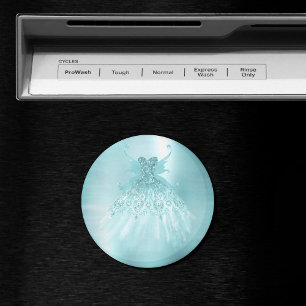 Fairy Wing Mint Gown Luxe Pearl Green Aqua Sheen Magnet