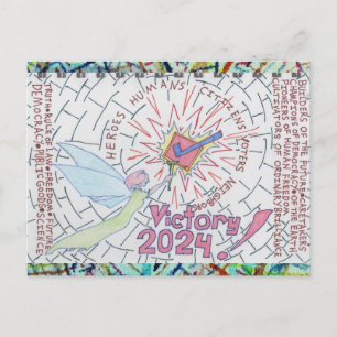 Fairy/Winged Victory 24 Voters Checkmark Starburst Postcard