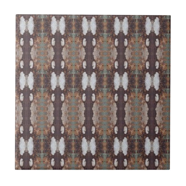 Fairy Wings Butterfly Tree Bark Patterned 4.25 Ceramic Tile (Front)