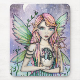 Fairy with Baby Dragon Mousepad by Molly Harrison