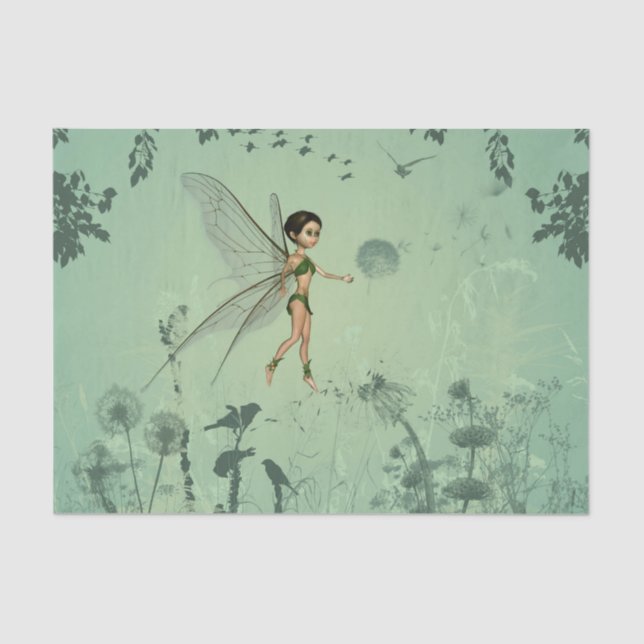 Fairy with dandelion tissue paper (Front)