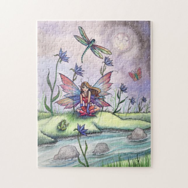Fairy with Dragonflies and Frog Puzzle (Vertical)