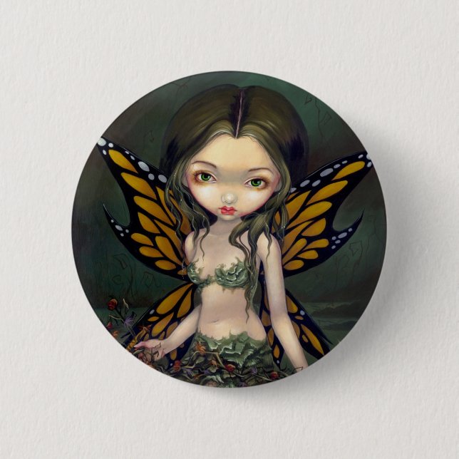 "Fairy with Dried Flowers" Button (Front)