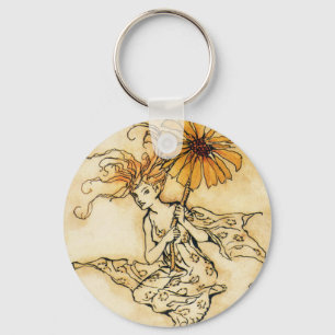 Fairy with Flower Key Ring