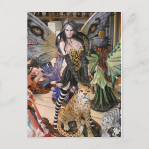 Fairy With Leopard Postcard