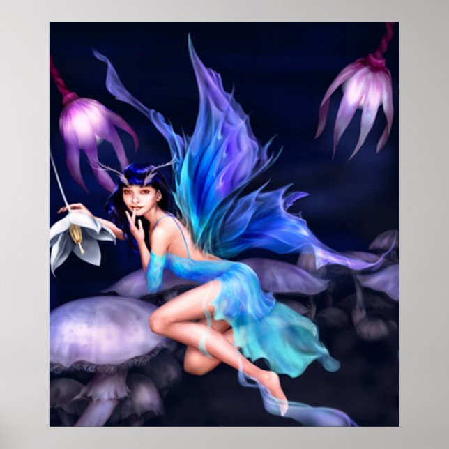Fairy with mushrooms poster from 14.95 (Front)