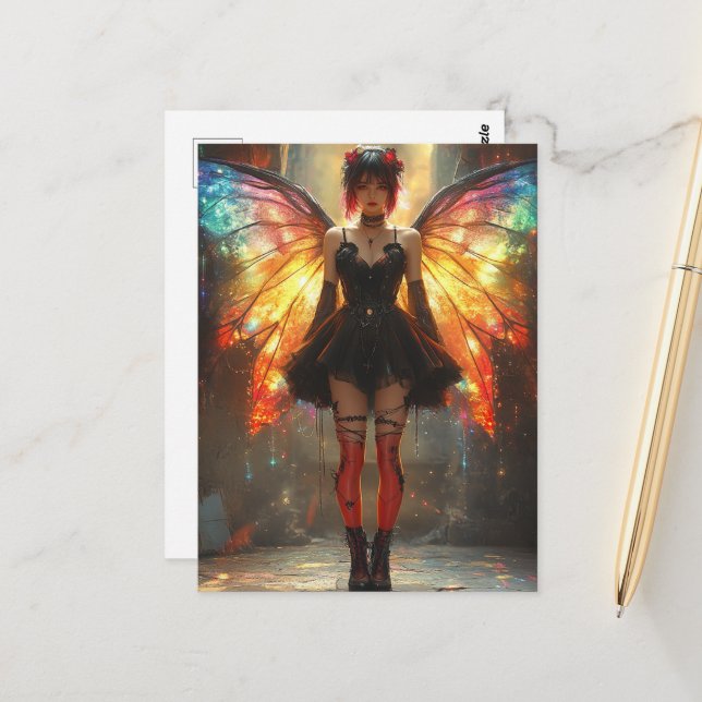 Fairy with Rainbow Wings Postcard (Front/Back In Situ)