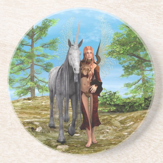 Fairy with Unicorn Coaster (Front)