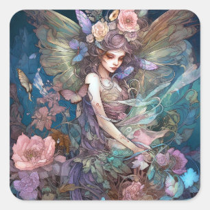 Fairy Woman Fantasy Art Square Sticker
