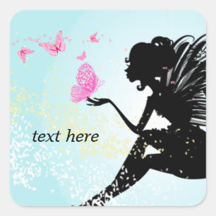 fairy women , butterfly fairy square sticker