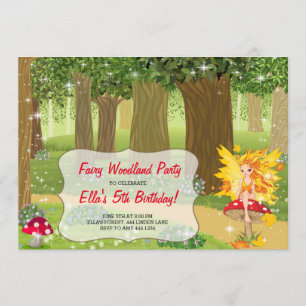 Fairy Woodland Birthday Party Invitations