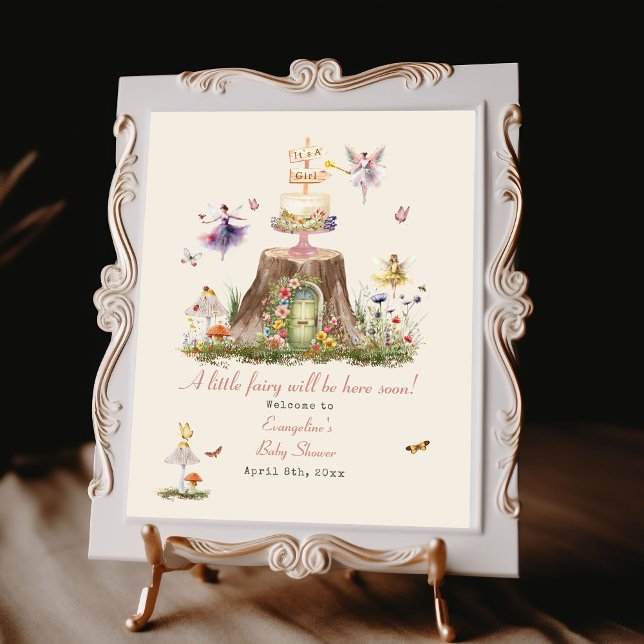 Fairy Woodland Girl Baby Shower Welcome Poster (Creator Uploaded)