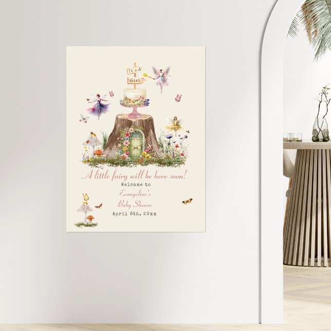 Fairy Woodland Girl Baby Shower Welcome Poster (Creator Uploaded)