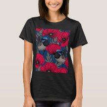 Fairy wren and poppies