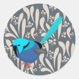 Fairy Wren Classic Round Sticker