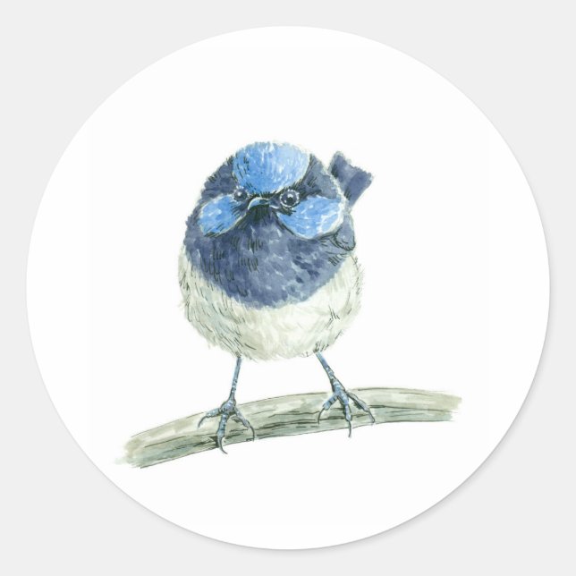 Fairy wren classic round sticker (Front)