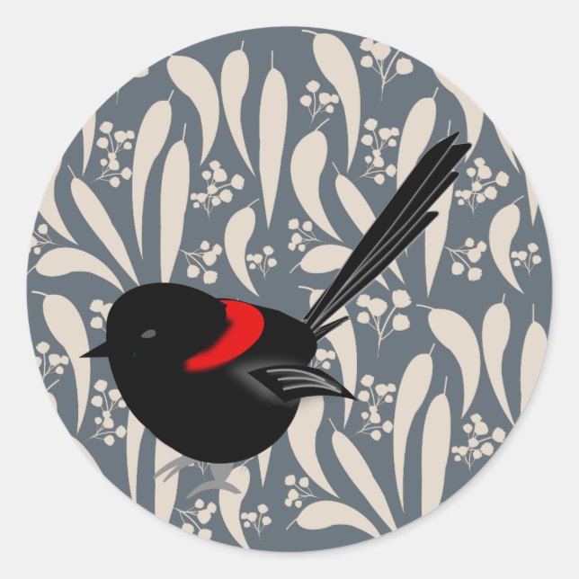 Fairy Wren Classic Round Sticker (Front)