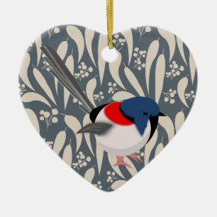 Fairy Wrens Ceramic Ornament