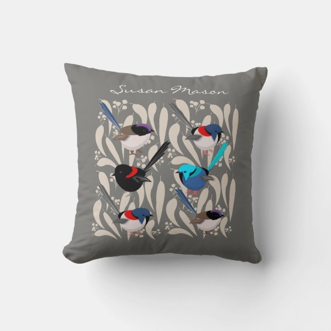 Fairy Wrens Cushion (Front)