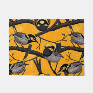 Fairy wrens in yellow doormat