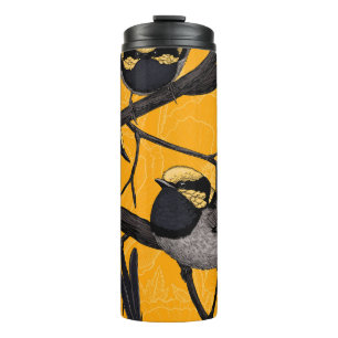 Fairy wrens in yellow thermal tumbler