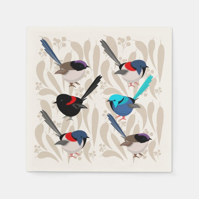 Fairy Wrens Napkin (Front)