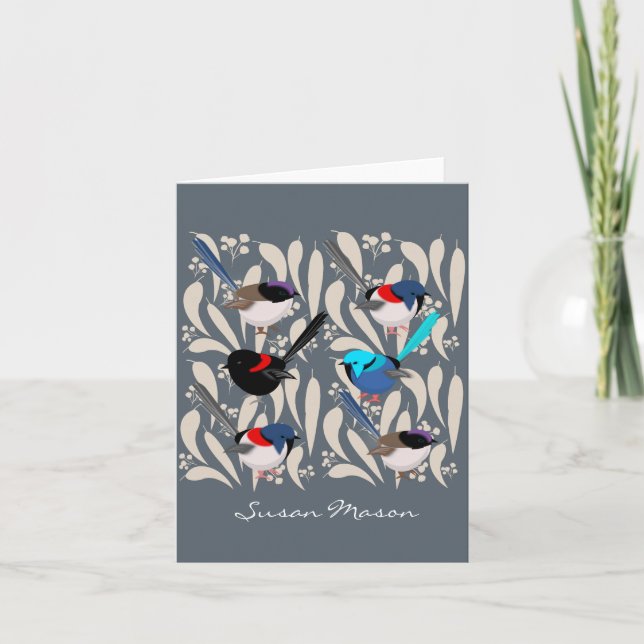 Fairy Wrens Note Card (Front)