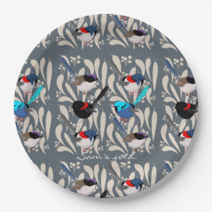 Fairy Wrens Paper Plate