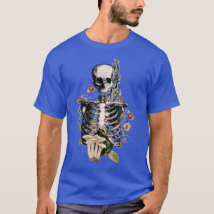 Fairycore Aesthetic Dark Goth Mushroom Skeleton Go T-Shirt