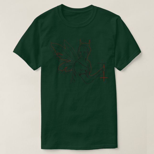 Fairycore Aesthetic Devil Fairy David Statue Soft  T-Shirt (Design Front)