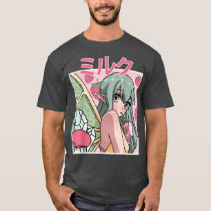 Fairycore Aesthetic Fairy Drinking Japanese Strawb T-Shirt
