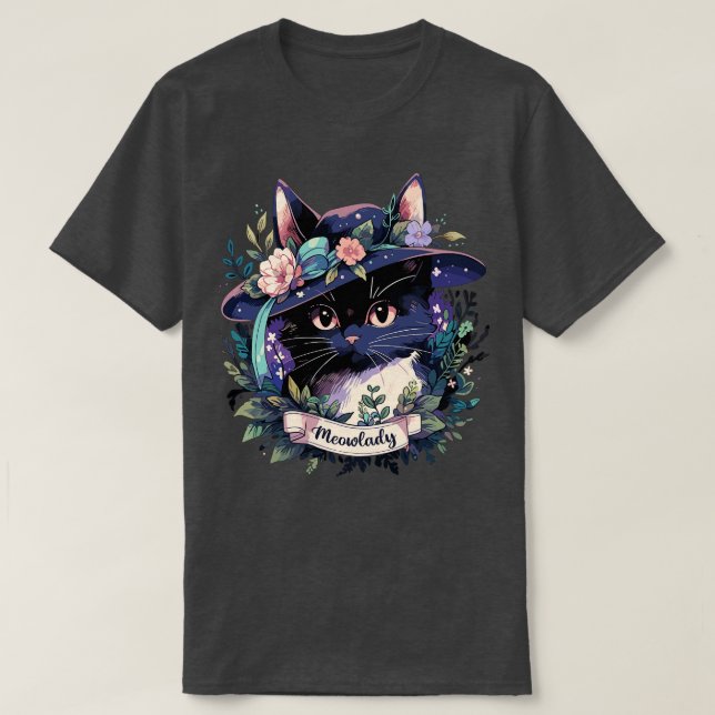 Fairycore Cat Gifts Girls Womens Meowlady Cat T-Shirt (Design Front)