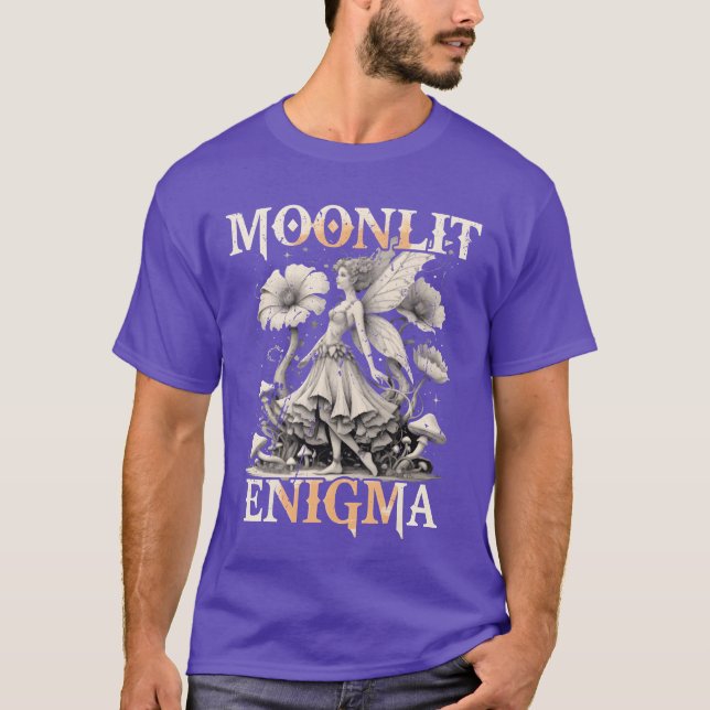 Fairycore Dark Fairy Moonlit Enigma gift T-Shirt (Front)
