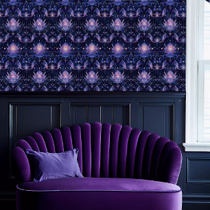 Fairycore Ethereal Blue and Purple Fleur Wallpaper