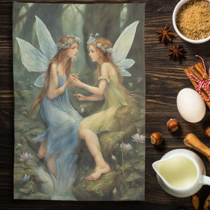 Fairycore Fairy woodland Cottagecore magic Tea Towel